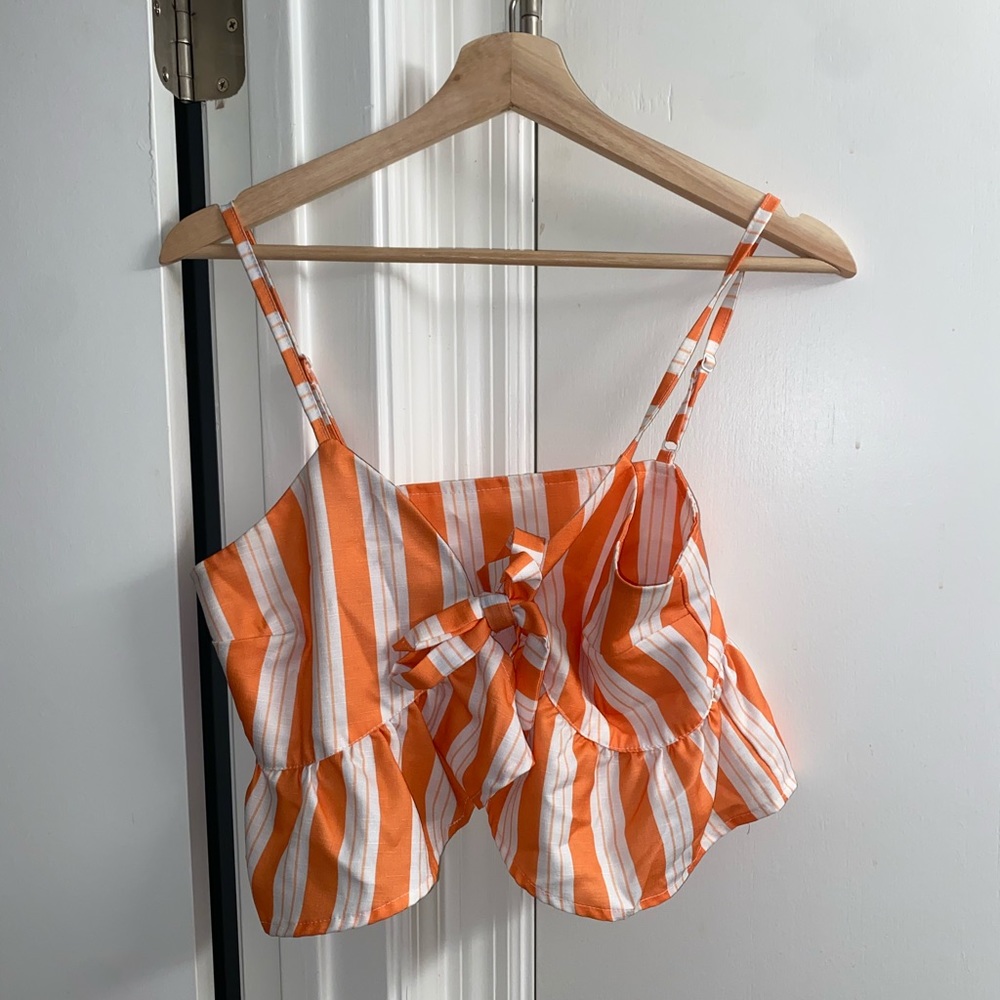 Orange and White Tie Shirt